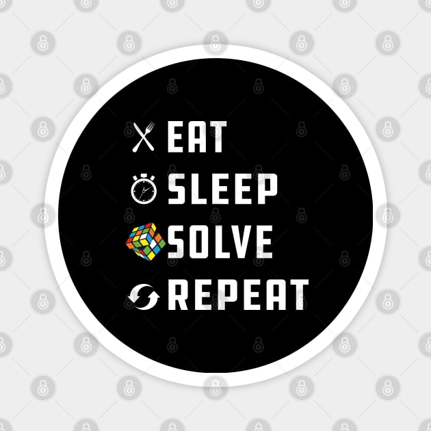 Rubik Cube - Eat Sleep Solve Repeat w Magnet by KC Happy Shop